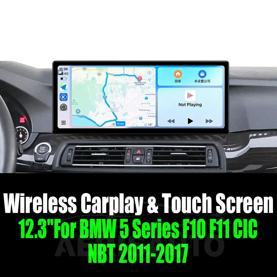 12.3''For BMW 5 Series F10 F11 CIC NBT 2011-2017 AERISAUTO for Apple Android screen and  Android Auto Aerisauto