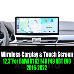 12.3''For BMW X1 X2 F48 F49 NBT EVO 2016-2022 AERISAUTO for Apple Android screen and  Android Auto Aerisauto