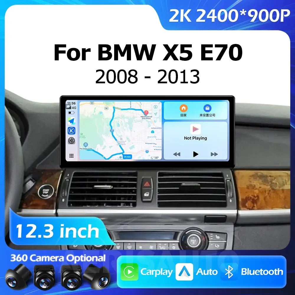 12.3''For BMW X5 E70 X6 E71 CCC CIC 2008-2013 AERISAUTO for Apple Android screen and  Android Auto Aerisauto