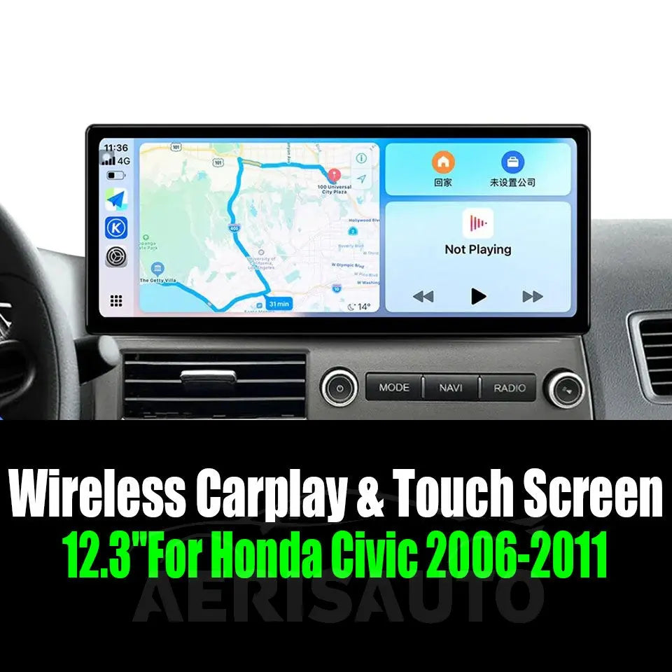 12.3''For Honda Civic 2006-2011 AERISAUTO for Apple Android screen and  Android Auto Aerisauto
