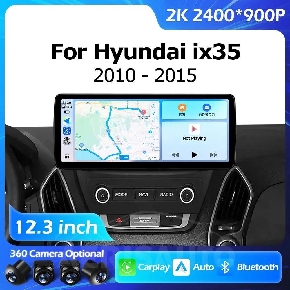12.3''For Hyundai ix35 2010-2015 AERISAUTO for Apple Android screen and  Android Auto Aerisauto