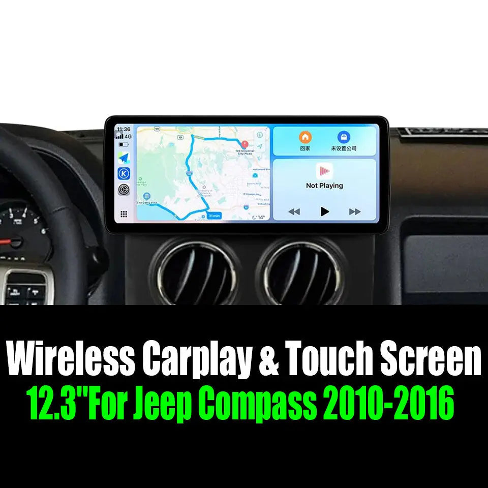 12.3''For Jeep Compass 2010-2016 AERISAUTO for Apple Android screen and  Android Auto Aerisauto