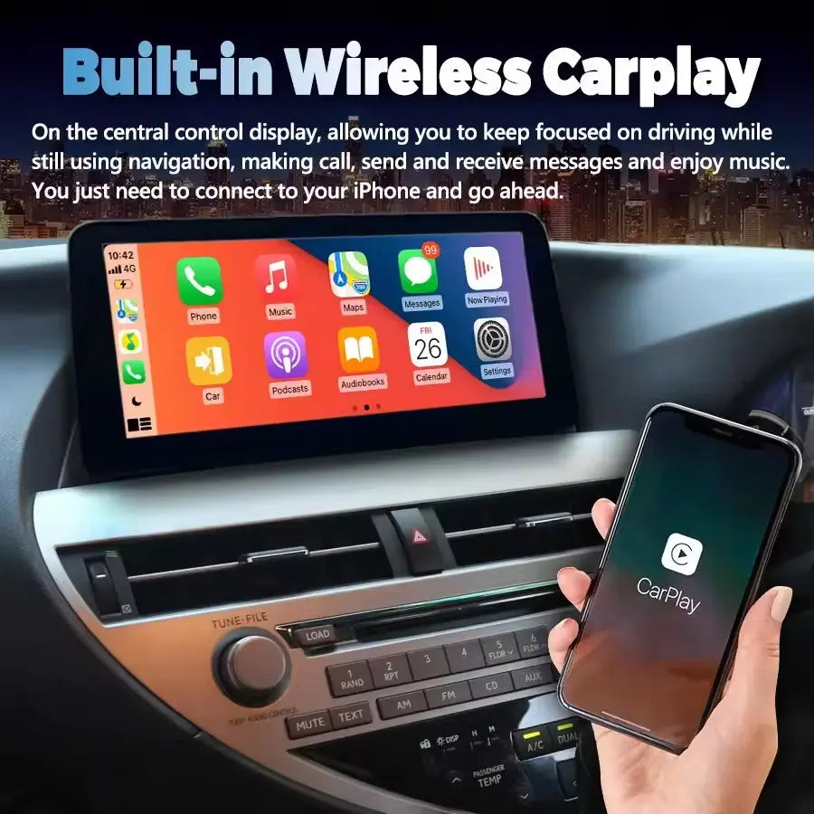 12.3''For Lexus RX Series 2009-2015 Android 14.0 AERISAUTO for Apple Android screen and  Android Auto Aerisauto