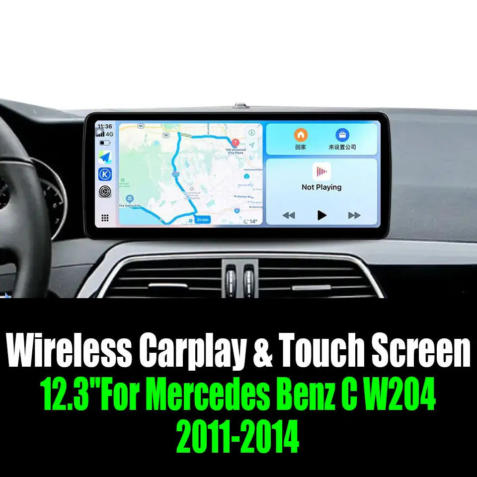 12.3''For Mercedes Benz C W204 2011-2014 AERISAUTO for Apple Android screen and  Android Auto Aerisauto