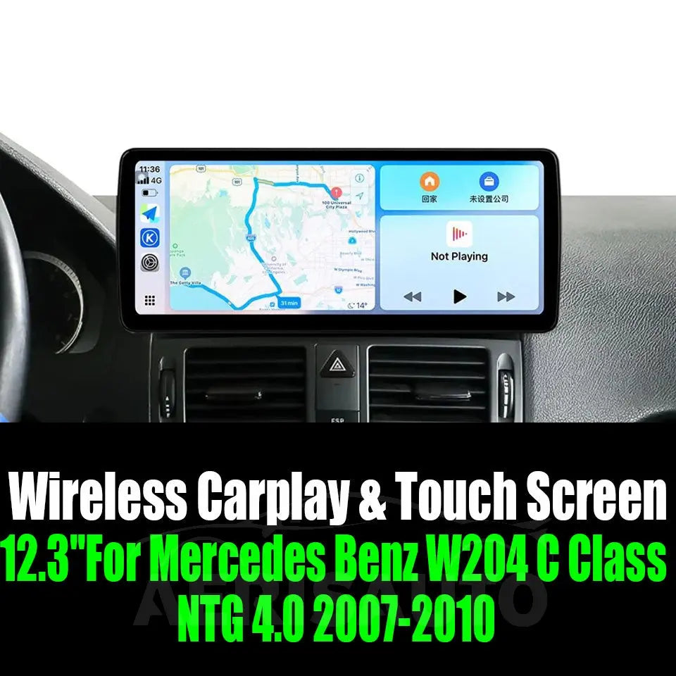 12.3''For Mercedes Benz W204 C Class NTG 4.0 2007-2010 AERISAUTO for Apple Android screen and  Android Auto Aerisauto