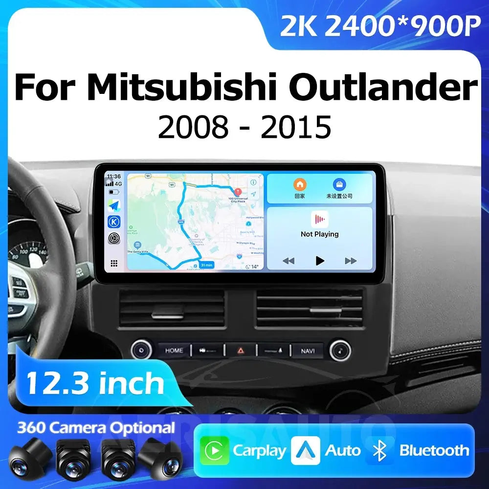 12.3''For Mitsubishi Outlander 2008-2015 AERISAUTO for Apple Android screen and  Android Auto Aerisauto