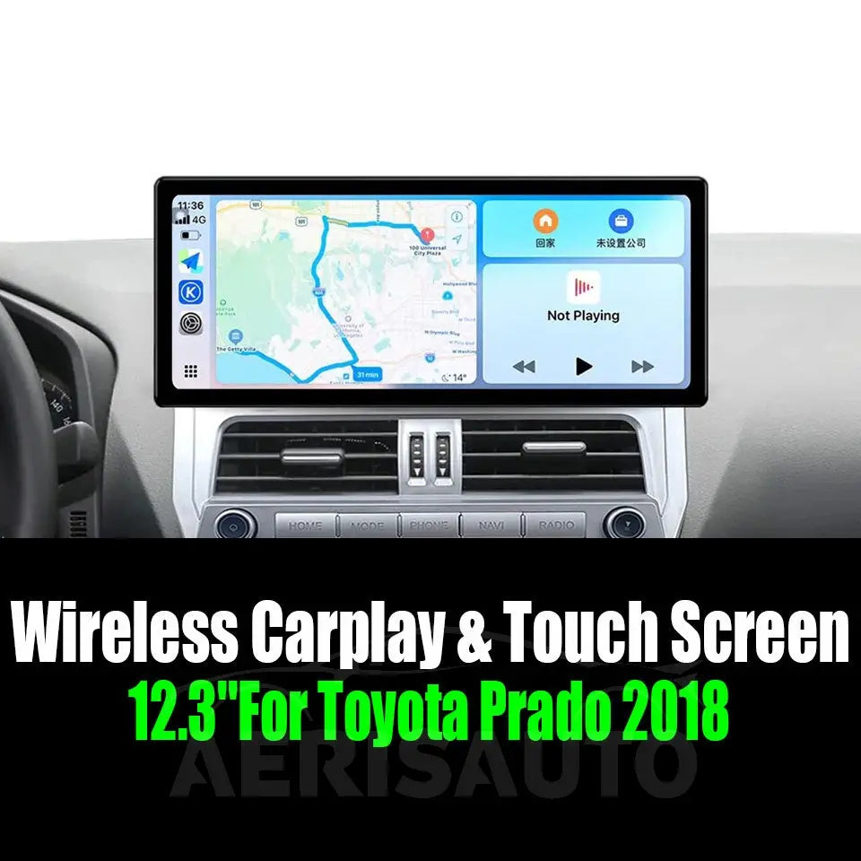 12.3''For Toyota Prado 2018 AERISAUTO for Apple Android screen and  Android Auto Aerisauto
