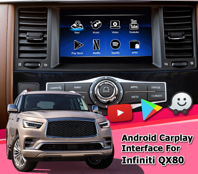 For Infiniti Q50 QX50 QX60 QX80 2012-2024 AERISAUTO for Apple CarPlay Module and  Android Auto