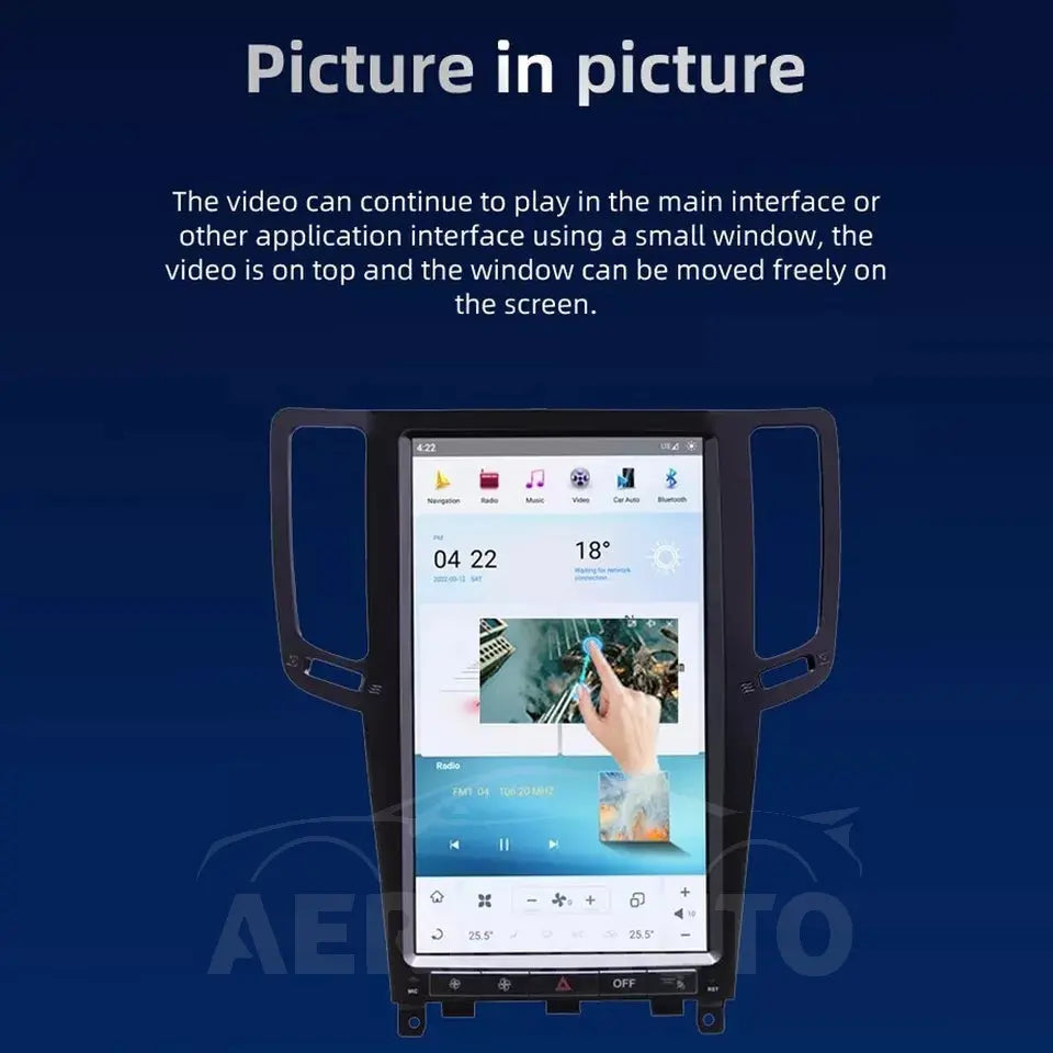 13.6"For Infiniti G35 2007-2013 Tesla Style Car Radio AERISAUTO for Apple Android screen and Android Auto Aerisauto