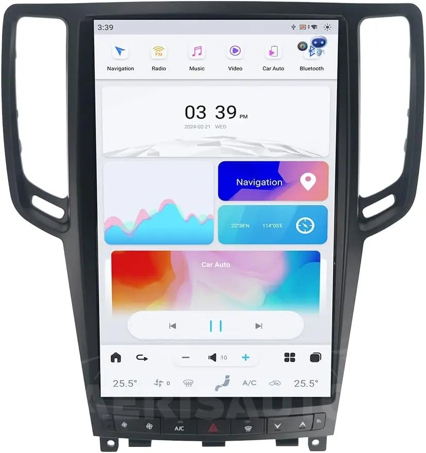 13.6"For Infiniti G35 2007-2013 Tesla Style Car Radio AERISAUTO for Apple Android screen and Android Auto Aerisauto