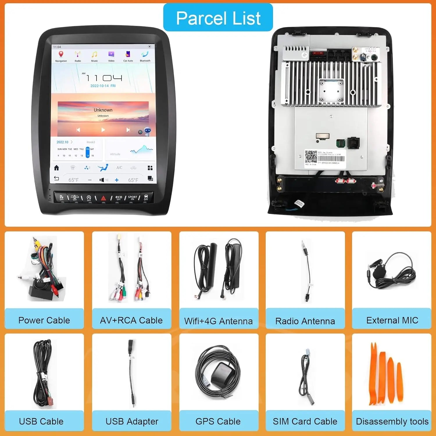 13.8"For Dodge Durango 2014-2020 Tesla Style Car Radio AERISAUTO for Apple Android screen and Android Auto Aerisauto
