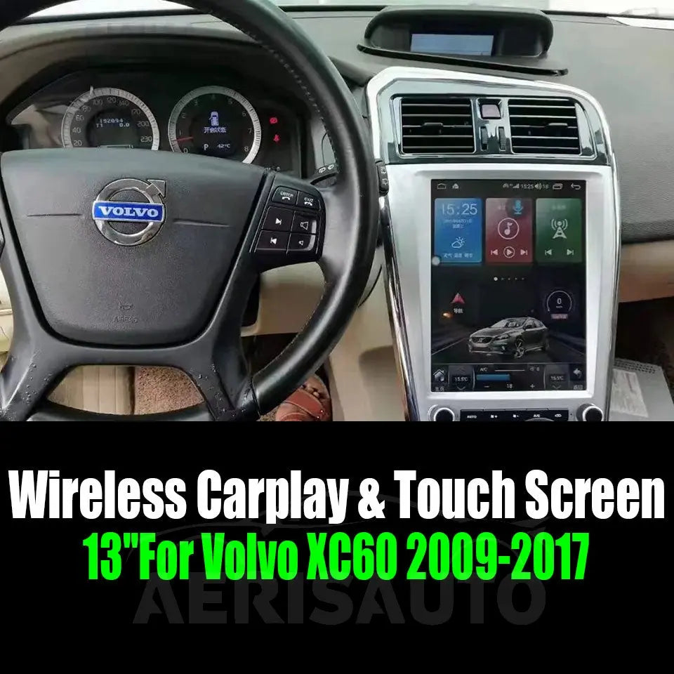 13''For Volvo XC60 2009-2017 Android 12 AERISAUTO for Apple Android screen and  Android Auto Aerisauto