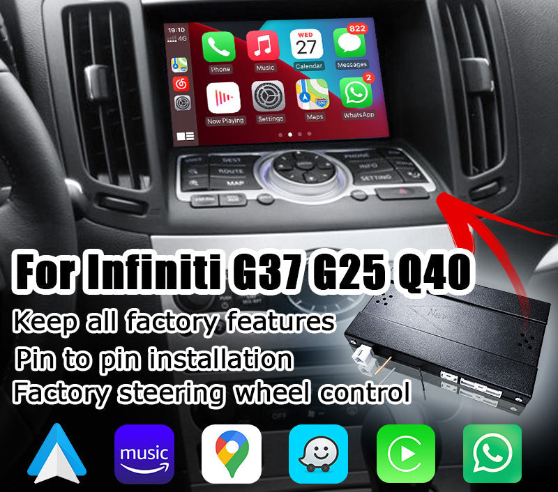 For Infiniti G37 G25 G35 Q40 Q60 2010-2020 AERISAUTO for Apple CarPlay Module and  Android Auto