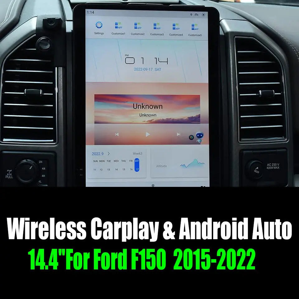 14.4''For Ford F150 Raptor 2015-2022 Android 13 Tesla Style Car Radio  AERISAUTO for Apple Android screen and  Android Auto Aerisauto