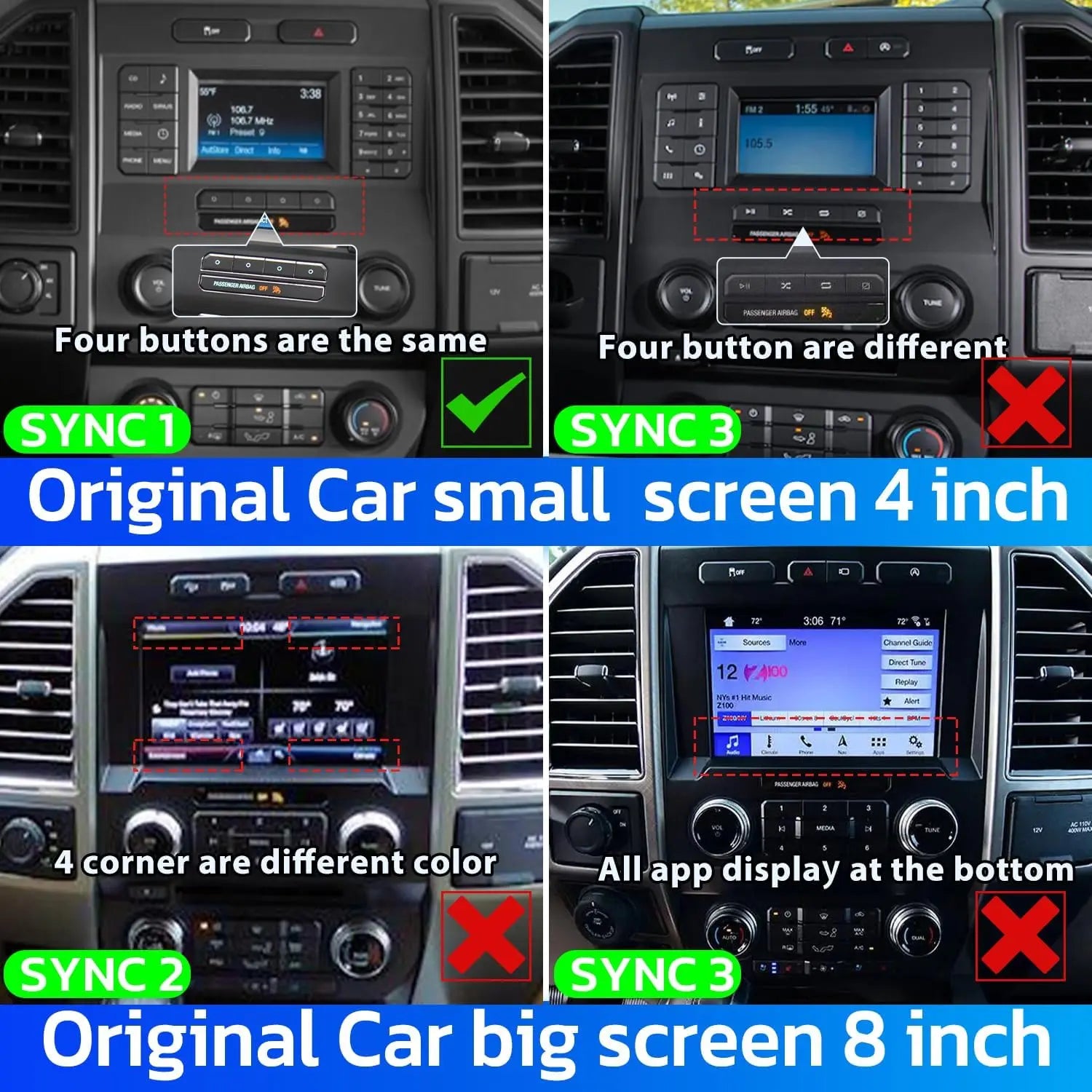 14.4''For Ford F150 Raptor 2015-2022 Android 13 Tesla Style Car Radio  AERISAUTO for Apple Android screen and  Android Auto Aerisauto