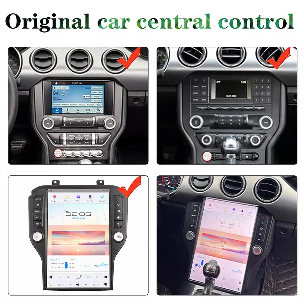 14.4''For Ford Mustang 2015-2023 AERISAUTO for Big Vertical Screen Tesla Style Screen Car Radio Stereo Aerisauto