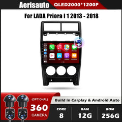 9''For LADA Priora I 1 2013-2018 GPS AERISAUTO for Apple Android screen and  Android Auto