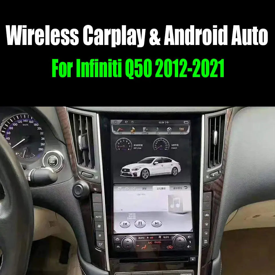 For Infiniti Q50 2012-2021 Tesla Style Car Radio  AERISAUTO for Apple Android screen and  Android Auto 我的商店