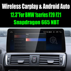 12.3''For BMW 1series F20 F21 Snapdragon 665 NBT AERISAUTO for Apple Android screen and  Android Auto