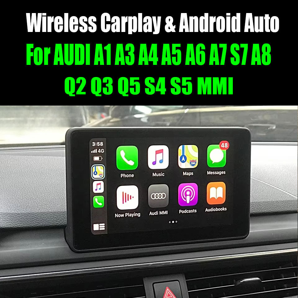 Interface de module CarPlay sans fil iOS pour AUDI Q5 Q7 A3 A4 A5 A6 A7 A8 B8 B9 MMI3G MIB CarPlay Retrofit Airplay Android Auto