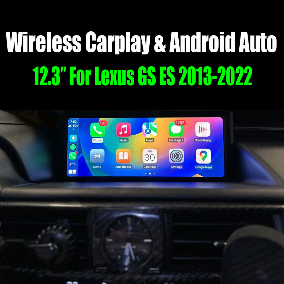 12.3" For Lexus GS ES 2013-2022 Android 13.0 AERISAUTO for Apple Android screen and  Android Auto