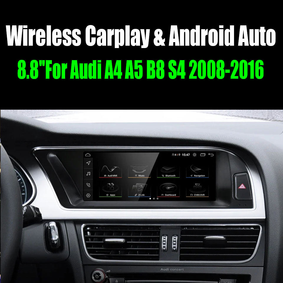 8.8''For Audi A4  A5 B8 S4 2008-2016 Android 13.0 AERISAUTO for Apple Android screen and  Android Auto