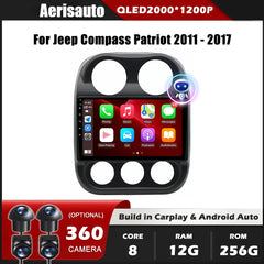 9''For Jeep Compass Patriot 2011-2017 AERISAUTO for Apple Android screen and  Android Auto