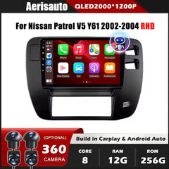 9''For Nissan Patrol V5 Y61 2002-2004 AERISAUTO for Apple Android screen and  Android Auto