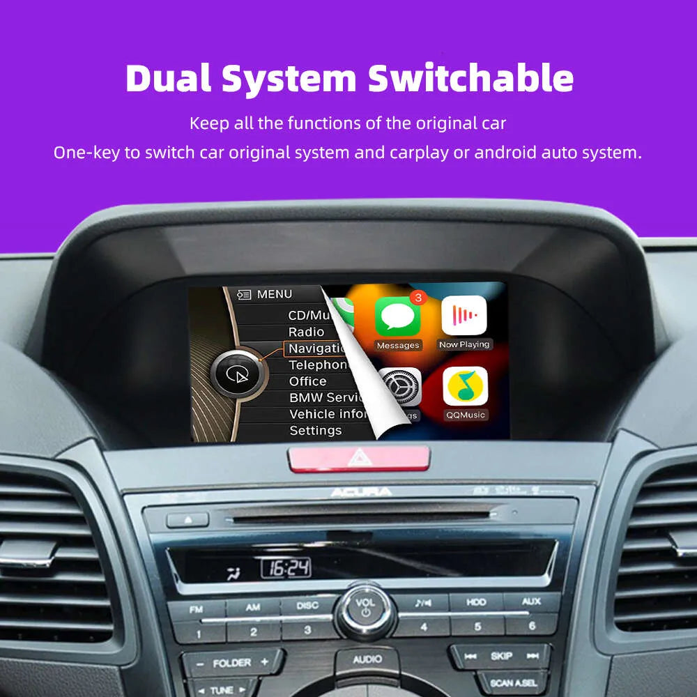 For Acura ILX RDX ZDX TL MDX 2007-2013 AERISAUTO for Apple CarPlay Module and  Android Auto