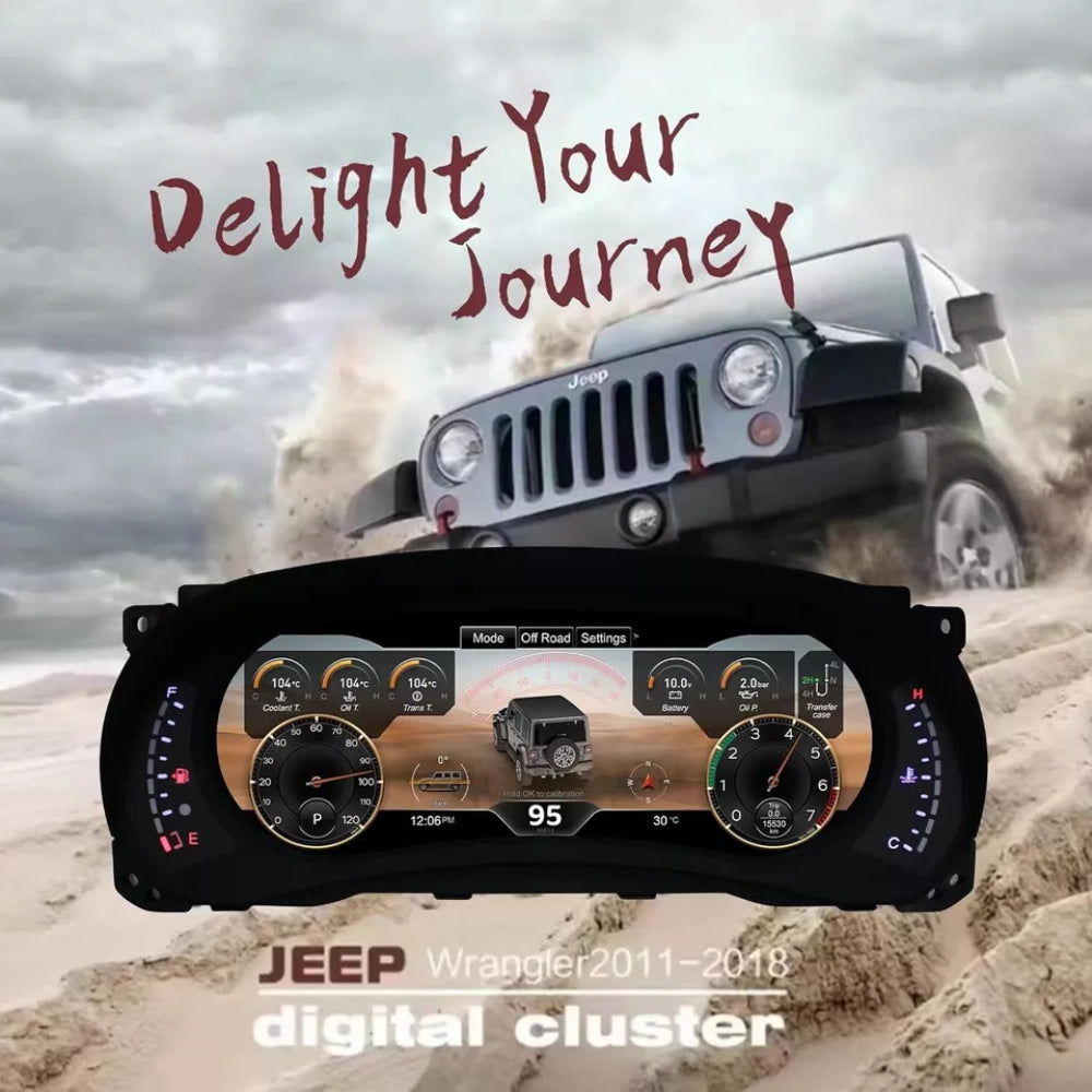 12.3"For Jeep Wrangler 2010-2018 AERISAUTO for LCD Digital Dashboard Cluster