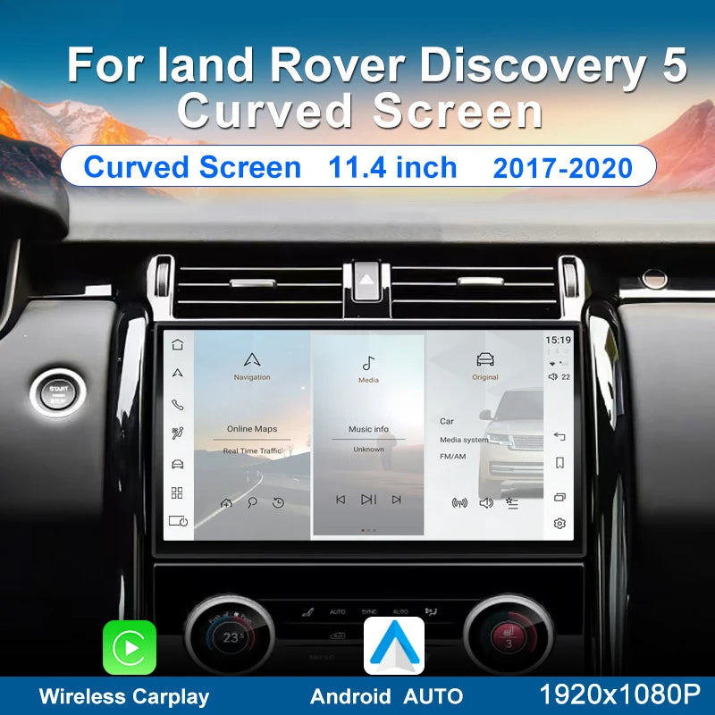 11.4''For Land Rover Discovery 5 L462 2017-2020 Android 13 AERISAUTO for Apple Android screen and  Android Auto