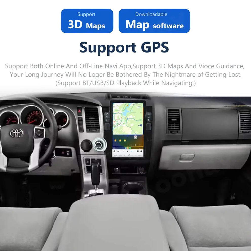 13.6" For Toyota Tundra 2007-2013 Tesla Style Car Radio AERISAUTO for Apple Android screen and Android Auto