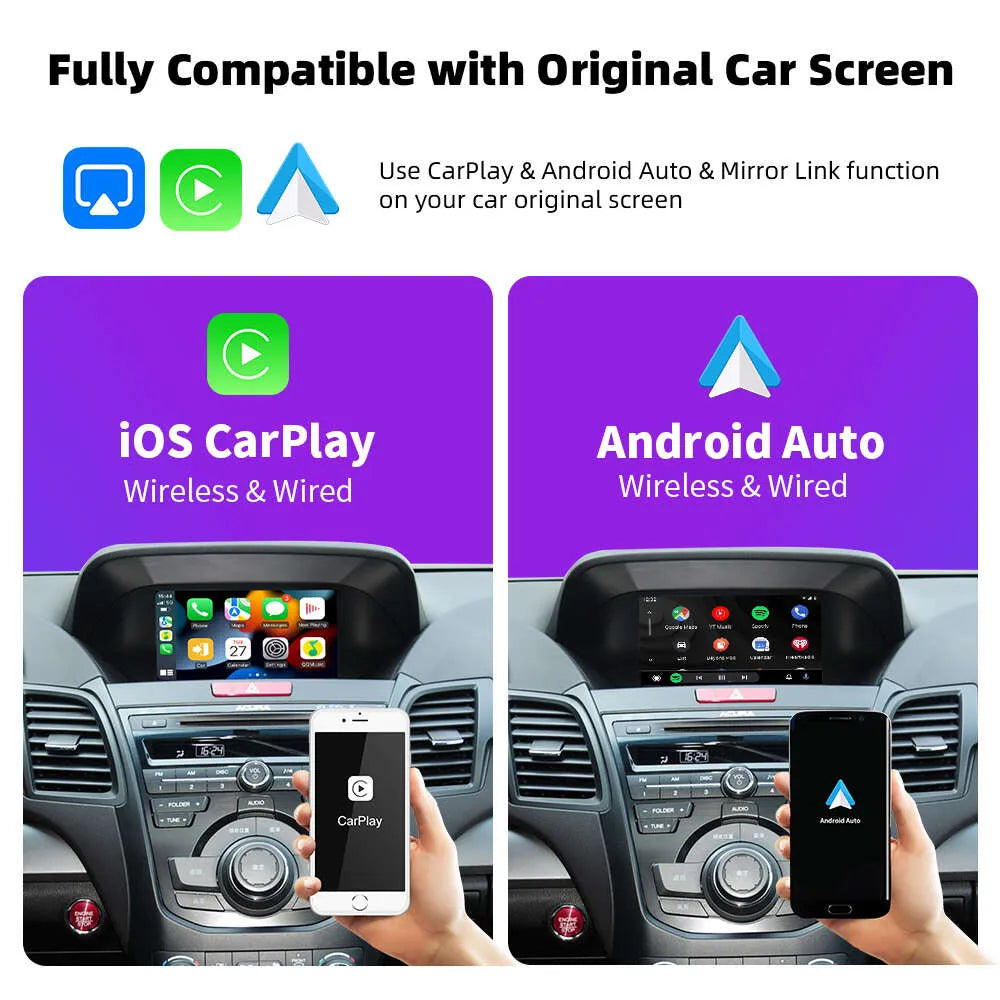 For Acura ILX RDX ZDX TL MDX 2007-2013 AERISAUTO for Apple CarPlay Module and  Android Auto