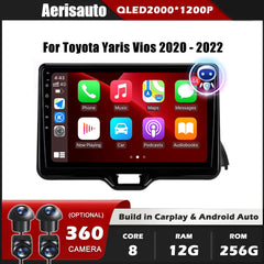 9''For Toyota Yaris Vios 2020-2022 AERISAUTO for Apple Android screen and  Android Auto