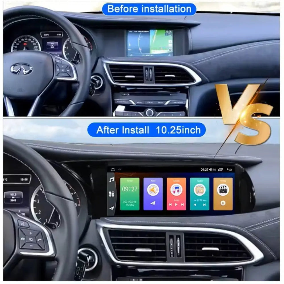 Android 14 10.25 "For Infiniti QX30 Q30 2015-2019 AERISAUTO for Apple Android screen and  Android Auto