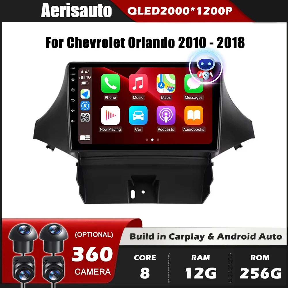 9''For Chevrolet Orlando 2010-2018 AERISAUTO for Apple Android screen and  Android Auto