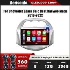 9‘’For Chevrolet Spark Baic Beat Daewoo Matiz 2018-2022 AERISAUTO for Apple Android screen and  Android Auto