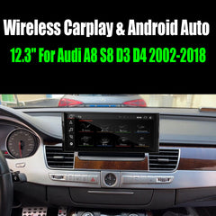 12.3" For Audi A8 S8 D3 D4 2002-2018 AERISAUTO for Apple Android screen and  Android Auto
