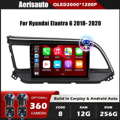 9''For Hyundai Elantra 6 2018-2020 AERISAUTO for Apple Android screen and  Android Auto