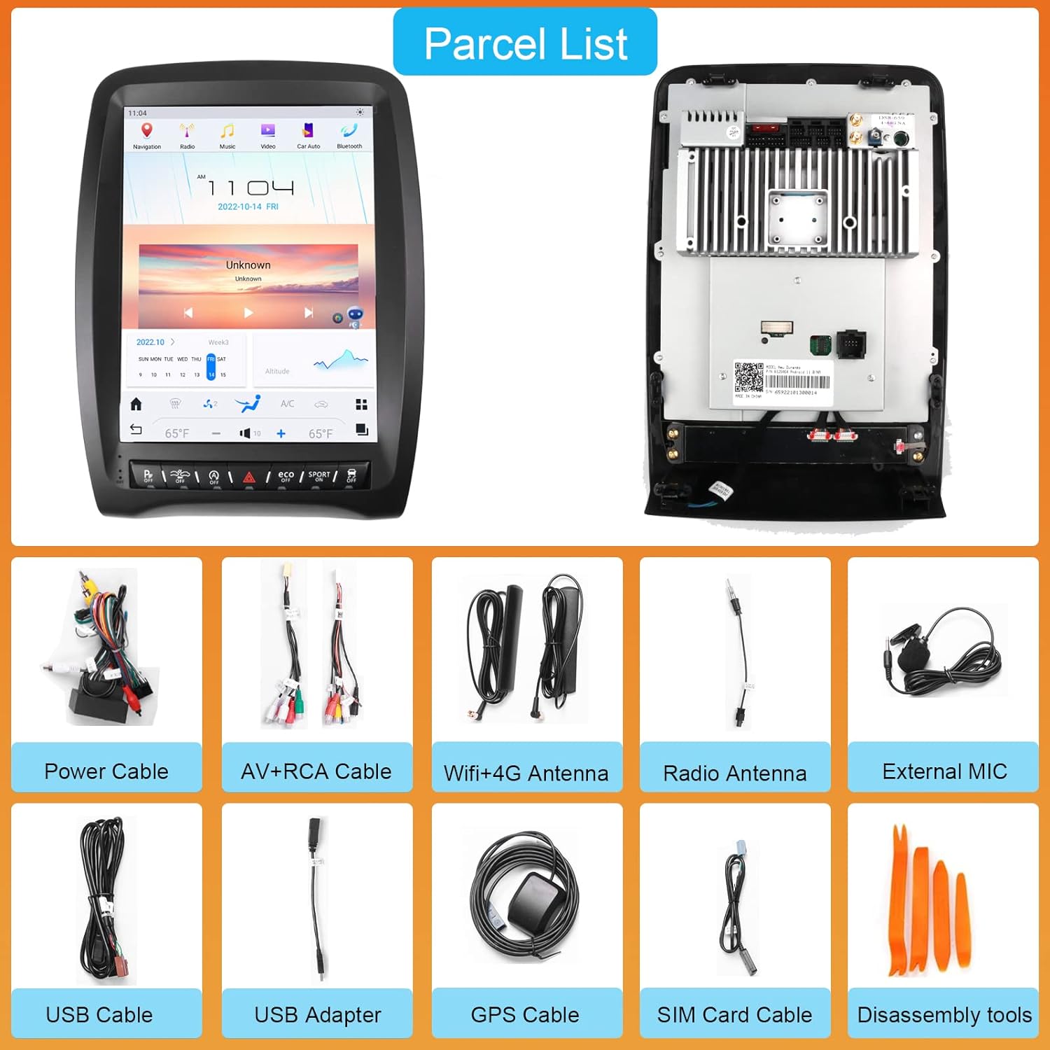 13.8"For Dodge Durango 2014-2020 Tesla Style Car Radio AERISAUTO for Apple Android screen and Android Auto