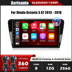 9''For Skoda Octavia 3 A7 2013-2018 AERISAUTO for Apple Android screen and  Android Auto
