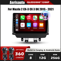 9''For Mazda 2 CX-3 CX 3 DK 2015-2021 AERISAUTO for Apple Android screen and  Android Auto
