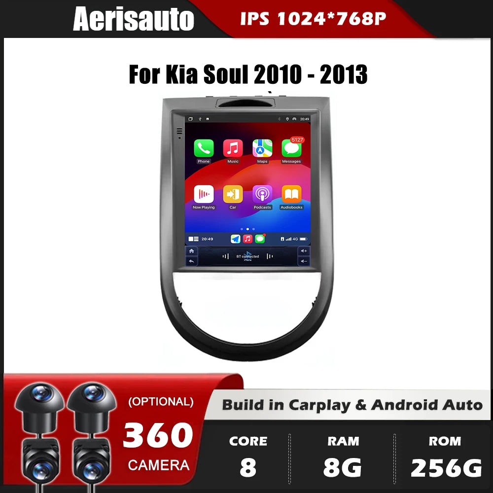 9.7''For Kia Soul 2010-2013 AERISAUTO for Apple Android screen and  Android Auto