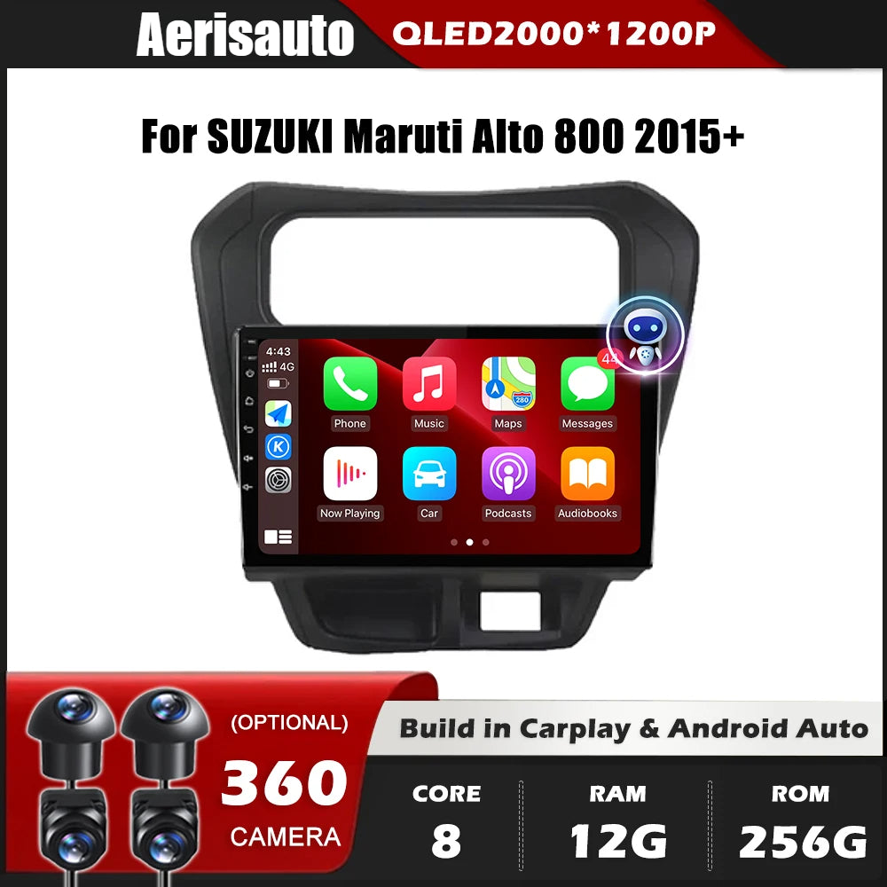 9''For SUZUKI Maruti Alto 800 2015+ AERISAUTO for Apple Android screen and  Android Auto