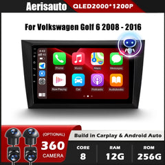 9''For Volkswagen Golf 6 2008-2016 AERISAUTO for Apple Android screen and  Android Auto