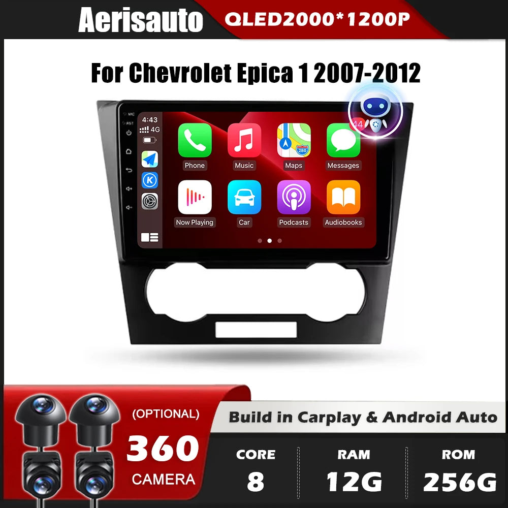 9''For Chevrolet Epica 1 2007-2012 AERISAUTO for Apple Android screen and  Android Auto