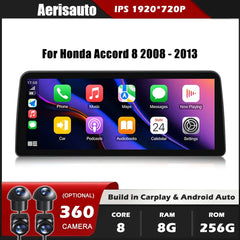 12.3''For Honda Accord 8 2008-2013 AERISAUTO for Apple Android screen and  Android Auto