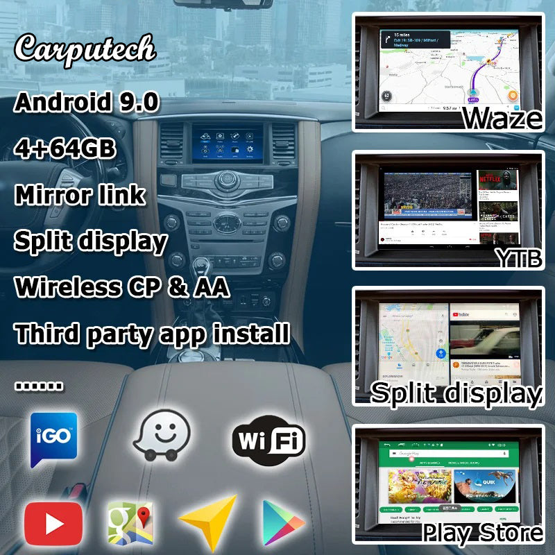 For Infiniti Q50 QX50 QX60 QX80 2012-2024 AERISAUTO for Apple CarPlay Module and  Android Auto