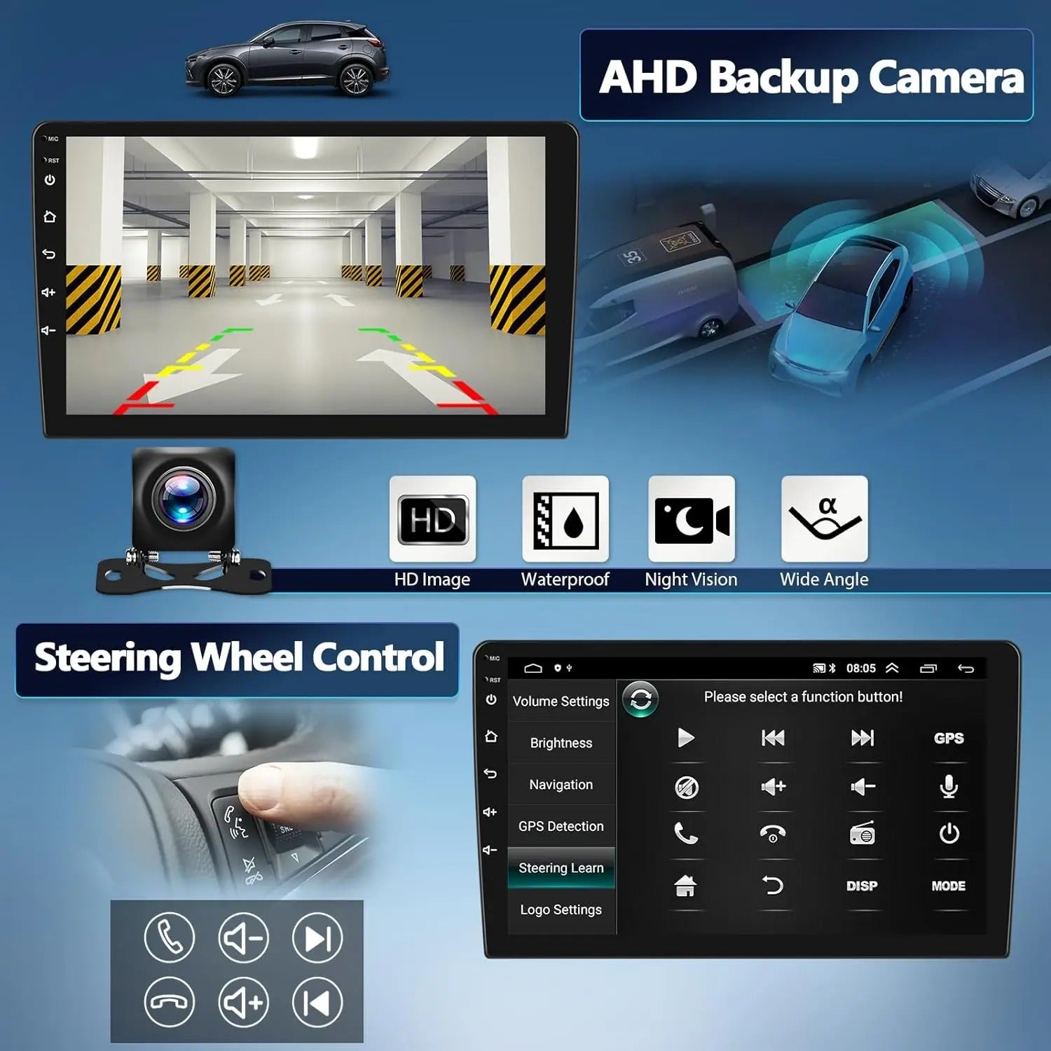 9''For Honda Acura MDX 2007-2013 Android 14 AERISAUTO for Apple Android screen and  Android Auto
