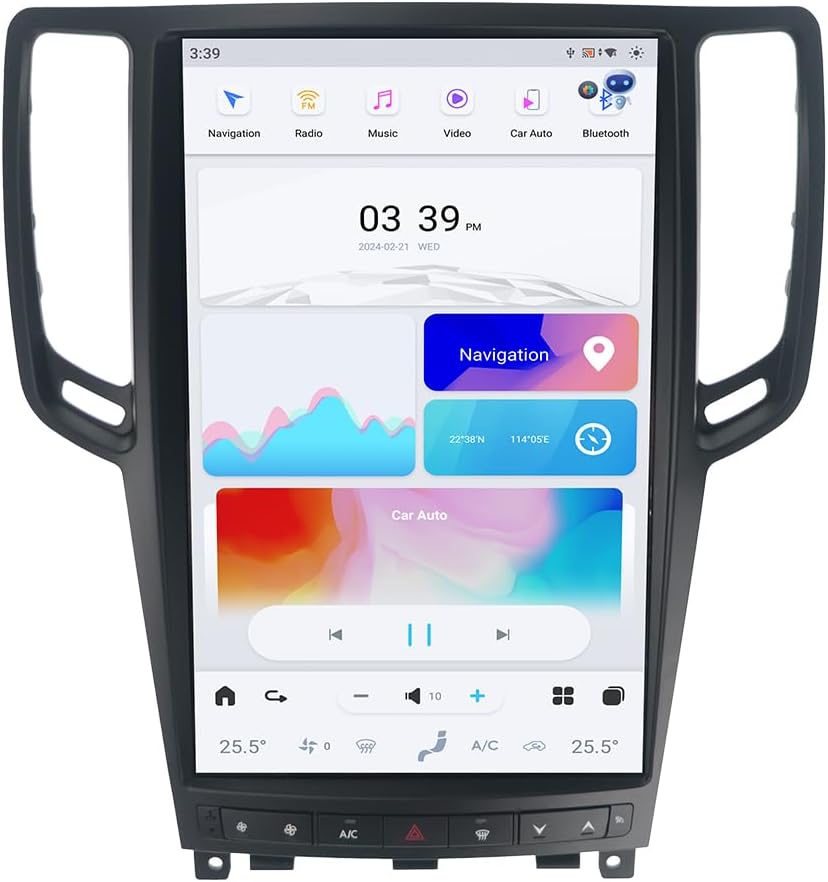 13.6"For Infiniti G35 2007-2013 Tesla Style Car Radio AERISAUTO for Apple Android screen and Android Auto
